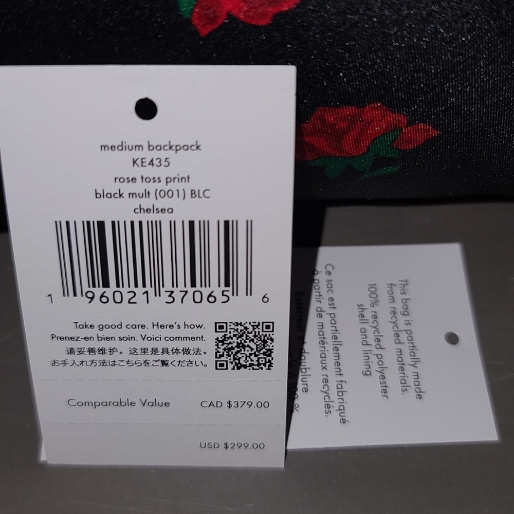 Kate Spade Chelsea Rose Toss Printed Medium Backpack NWT Stlye KE435 - Picture 6 of 7
